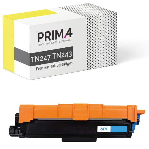 PRIMA4 - TN247 TN243 Cyan Toner Kompatibel mit Drucker Brother DCP-L3550CDW MFC-L3770CDW MFC-L3750CDW MFC-L3730CDN HL-L3210CW HL-L3230CDW DCP-L3510CDW HL-L3270CDW MFC-L3710CW -2.3k Seiten von PRIMA4