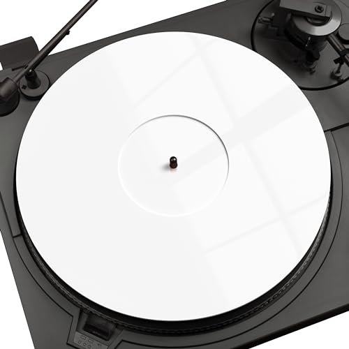 PRO SPIN Weiße Acryl-Plattenspielermatte – Platter Slipmat für 30,5 cm Vinyl-Schallplattenspieler – antistatische Abdeckung, reduziert Geräusche und Geräusche von statischer Aufladung und Staub – von PRO SPIN