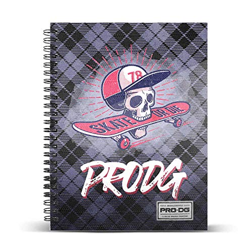 PRODG Skull-A4 Gestreiftes Notizbuch von PRO-DG