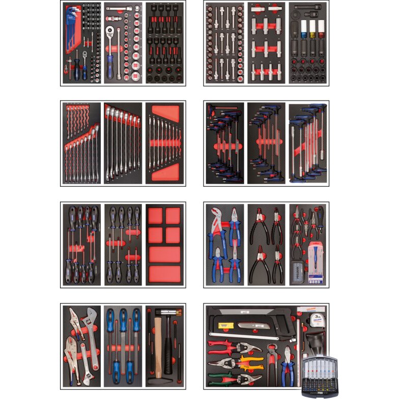 Projahn PROFORM-Werkstattwagen-Bestückungspaket für 8 Schubfächer 379-teilig von PROJAHN Präzisionswerkzeuge GmbH