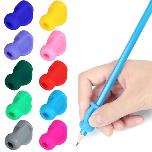 PROPOG Schreibhilfe für Stift Kinder, 10 Stück Stifthalter Kinder Hilfe Silikon Schreibhilfe Stifthaltung Ergonomische Stifte Kinder für Linkshänder oder Rechtshänder von PROPOG