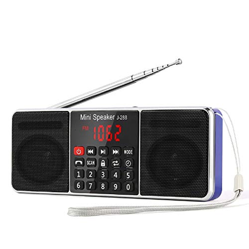 J-288 prunus tragbares FM-Radio AM(MW) MP3 TF USB AUX mit Bluetooth-Lautsprecher, LED-Display, Schlaf-Timer-Funktion (ohne manuelle Speicherfunktion) von PRUNUS