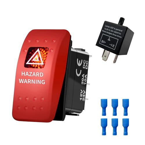 ZHGUIMING 12V 20A Rote Led WARNUNG Rocker Schalter Licht Beleuchtung Einstellbare Blink Relais Blinker Auto Zubehör Ersetzen(rot) von PSDFJAD