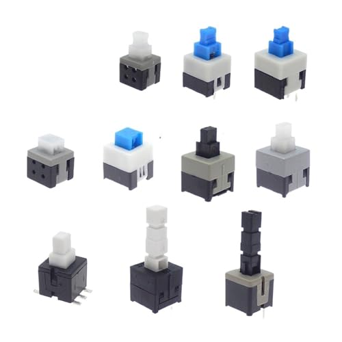 10PCS 5.8x5.8 7x7 8x8 8.5x8.5mm Non-Self-Locking/Self-Locking Switch/UNlock Push 6 Pin Tactile Power Button Switches(8X8mm,No Lock) von PSPASPFZ