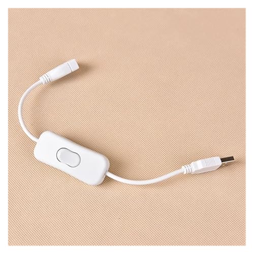 Copper Material USB Cable Male to Female Switch ON OFF Cable Toggle LED Lamp Power Line 28cm 1PC(WHITE) von PSPASPFZ