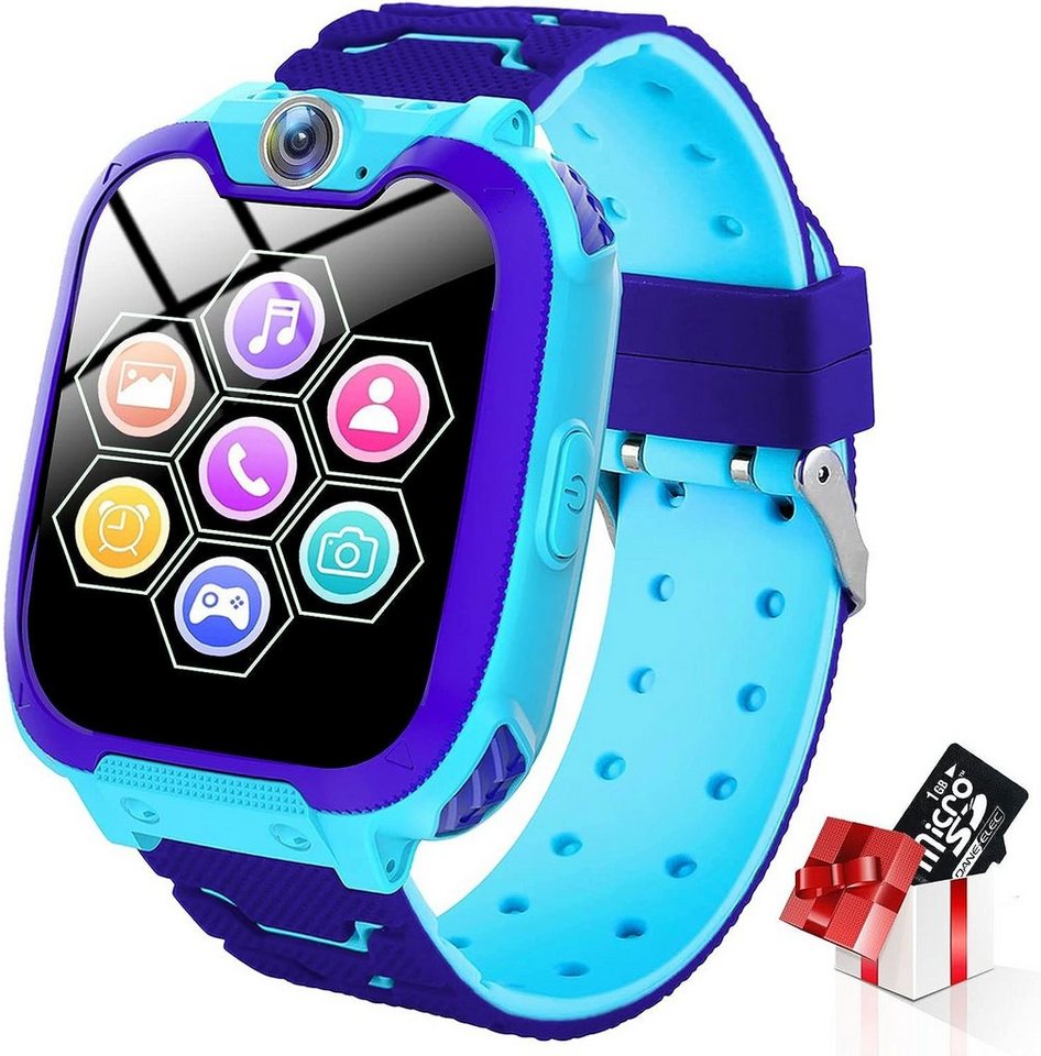 PTHTECHUS Smartwatch (1,54 Zoll, Android iOS), Kinder Smartwatch Spiele MP3 Kamera MP3 Musik Geschenk Uhr 3-12 Jahre von PTHTECHUS
