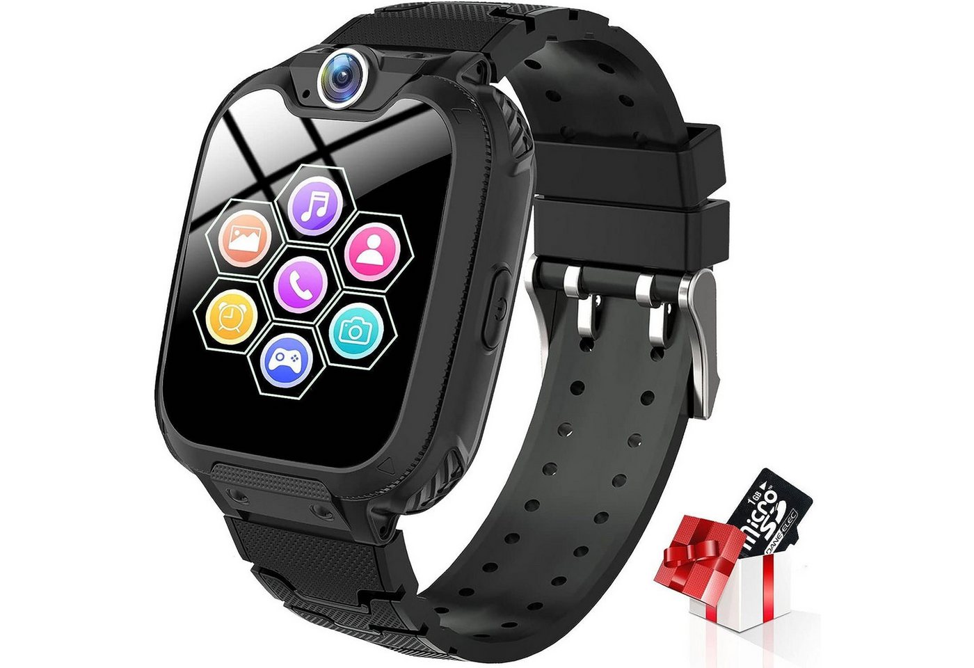 PTHTECHUS Smartwatch (HD-Farb-Touchscreen cm/1,54 Zoll, Android iOS), Kinder Smartwatch Spiele MP3 Kamera MP3 Musik Geschenk Uhr 3-12 Jahre von PTHTECHUS