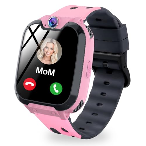 PTHTECHUS Smartwatch Kinder, Uhr Telefon für Mädchen und Jungen mit Anruf SOS Kamera Musik Spiele Wecker Schrittzähler Taschenlampe, Kinderuhr Telefonieren für Kids 4-12 Jahre von PTHTECHUS