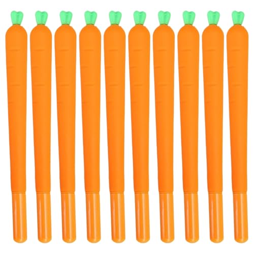 Karotten-Gel-Tintenstift, neutraler Stift, 0,5 mm, glatter Tintenroller, Schule, Bürobedarf, 10 Stück von PTILSERY