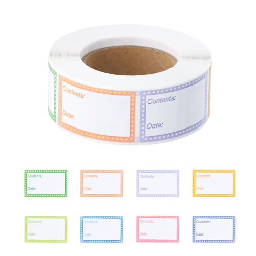 500 Pcs Etiketten Selbstklebend, Aufkleber Beschriften Öl Wasserfest 40x25mm, Klebeetiketten Personalisiert Namensetiketten Schule Gefrierschrank Etiketten, Gefrieretiketten Rolle Gläser Marmelade (B) von PTJJXA