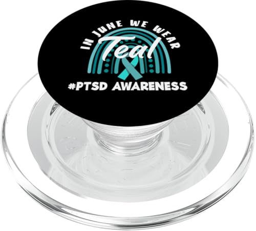 PTBS-Bewusstsein Im Juni tragen wir Blaugrün PopSockets PopGrip für MagSafe von PTSD Awareness Mental Health Advocacy Designs Gift