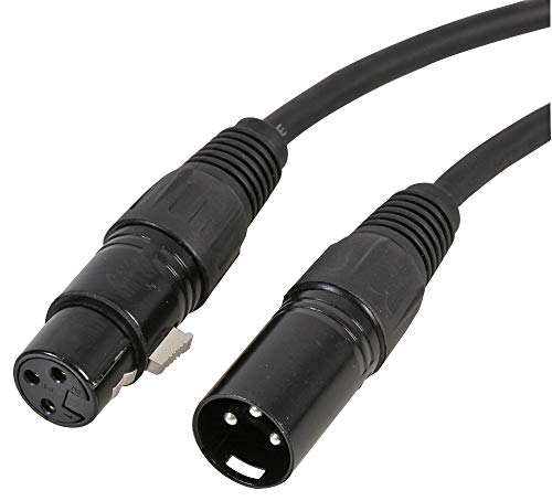 Pulse PLS00587 Patchkabel, 3-polig, XLR-Stecker auf Buchse, 2 m, Schwarz von PULSE