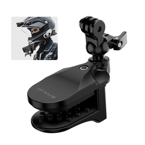 PULUZ Motorradhelm Kinnklemme Halterung für GoPro Hero 12, 11, 10/DJI Osmo Action 4/Insta360 X3/AKASO/SJCAM und andere Action-Kameras von PULUZ