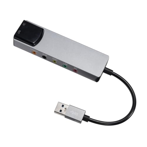 PURFUU Externe USB-Soundkarte mit SPDIF-Digital-Sound für 5.1- und 7.1-Surround-Sound-Systeme, Aluminiumgehäuse von PURFUU