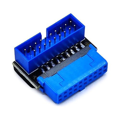 PURFUU USB-Frontplatten-Steckdosenadapter, USB 3.2, 19-polig/20-polig auf Motherboard-Buchsen, 90 Grad drehbarer Adapter von PURFUU