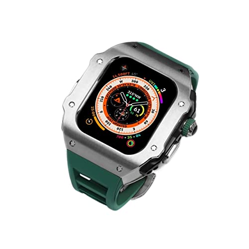 PURYN Schutzhülle für Apple Watch Ultra 49 mm, Titanlegierung, RM-Mod-Gehäuse mit Fluorkautschukband, Modifikationsset, Armbänder und Metalllünette für Watch Ultra 8(S) von PURYN