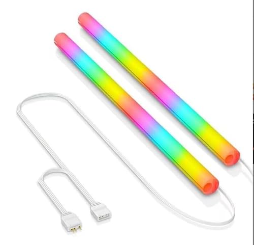 ARGB Röhrenhülle, RGB PC Lichtleiste für Gaming Gehäuse, 390 X 19 Mm, Programmierbarer 360°Panorama DIY flexibler Lichtbalken,ARGB Leuchtwasserkühlungsröhre für Computer, 2 Stück von PUSOKEI