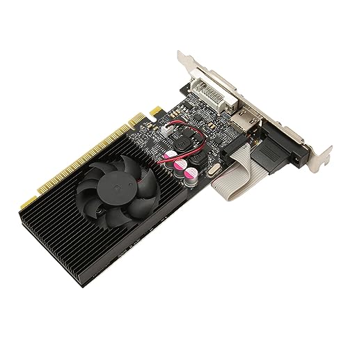 PUSOKEI GT610 2 GB DDR3 64-Bit-Grafikkarte, PC-Grafikkarte mit Lüfter, Grafikkarte Unterstützt HD-Multimedia-Schnittstelle DVI VGA für PC, DirectX 11, Auflösung 2560 X 1600 von PUSOKEI