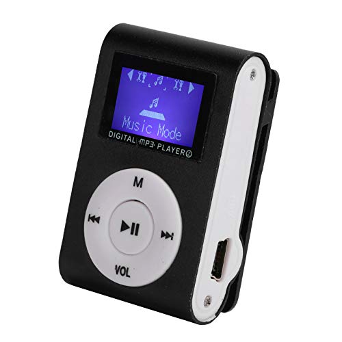 MP3-Musik-Player, Tragbarer -Sport-MP3-Player mit Back-Clip + LCD-Bildschirm, Unterstützung für Bis zu 32G-Speicherkarten,(schwarz) von PUSOKEI