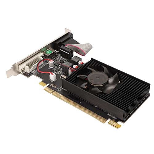 PUSOKEI HD6450-Grafikkarte, 2 GB PC-Grafikkarte, 64 Bit, High-Definition-Multimedia-Schnittstelle, DDR3, 64 Bit, DVI D, VGA, Starke Verarbeitungskapazität, HD-Bildschirm, von PUSOKEI