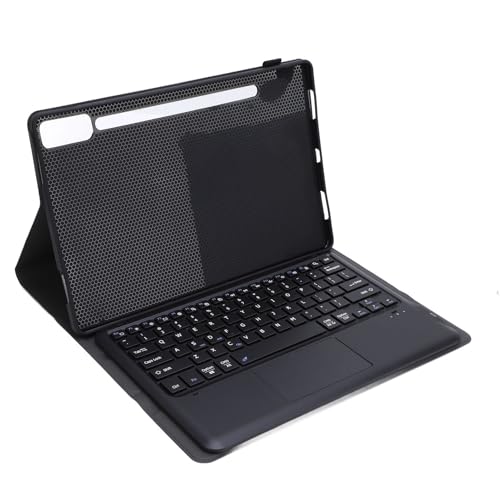 PUSOKEI Tablet-Tastaturhülle, Kabellose Bluetooth-Touch-Tastatur für Tab P12 12,7 Zoll 2023 Tablet-Tastatur mit Stifthalter und Abnehmbarer Tastatur (Black) von PUSOKEI