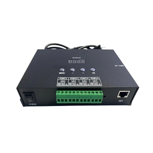 4096 Pixel Artnet-Controller H806SA 4-Port DMX zu SPI DMX512 WS2811/2812 UCS1903 TM1914 LED-Lichtleiste unterstützt SD-Karte (Size : US, Color : H806SA) von PWJFEIAVN