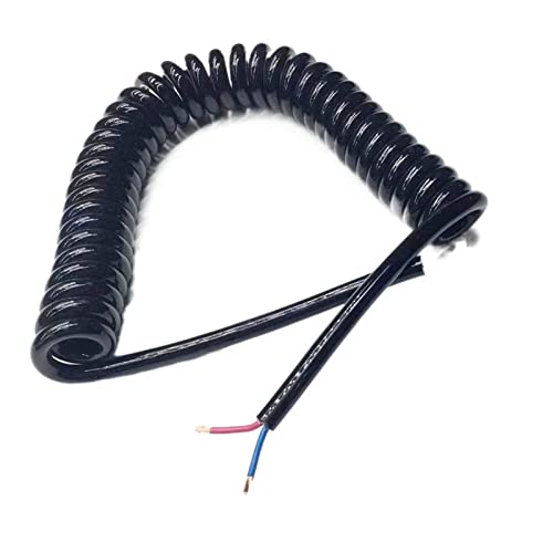 PXQPYMATX 2 Kern-Feder-Teleskopdraht-Spiralkabel 2 4AWG 20AWG 17AWG 14AWG 2. 5m 5m 7,5m Schwarz Farbe Netzkabel Erweiterbares Draht Calbe Draht und Kabel(7.5m,24 AWG) von PXQPYMATX