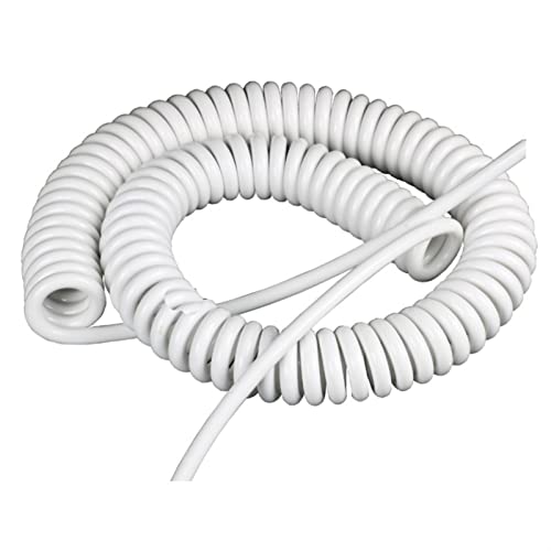 PXQPYMATX 3-Core 2-Core White Spring Wire Spiral Cable 2 2AWG 18AWG 15AWG 13AWG 2. 5M 5M 7.5M Power Cord Erweiterbares Kabel Draht und Kabel(2.5M_3-CORE 18AWG) von PXQPYMATX