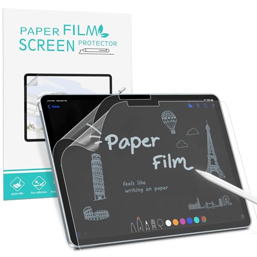 PYS 2 Stück Papier Schutzfolie für 2024 iPad Pro 13 Zoll M4 & iPad Air 13" M2 Papierfolie zum Zeichnen Schreiben Notizen machen wie auf Papier von PYS