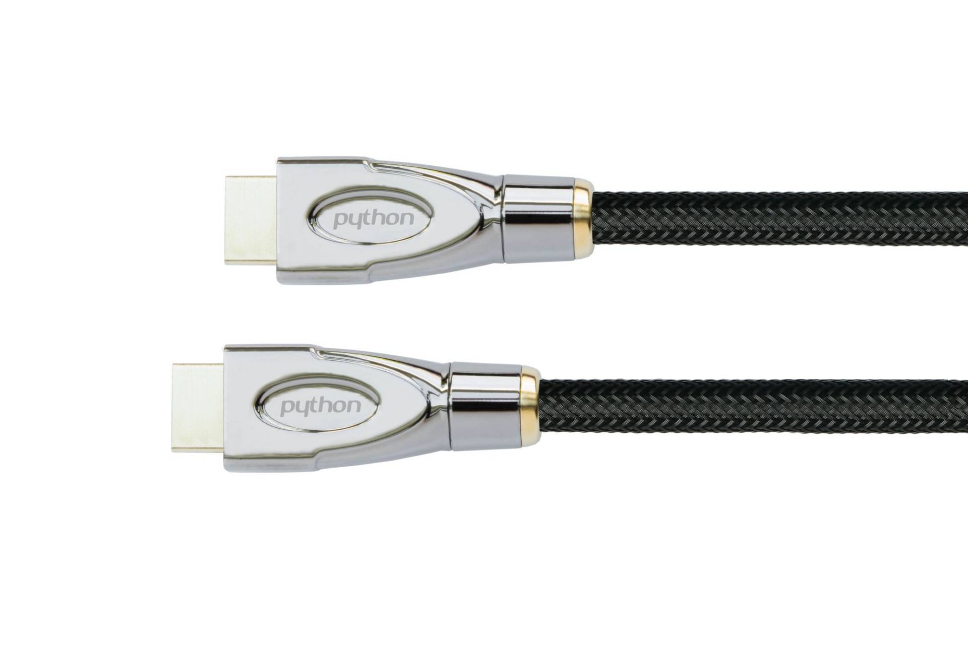 Anschlusskabel HDMI® 2.0 Kabel 4K2K / UHD 60Hz, 24K , Nylongeflecht schwarz, 1m von PYTHON