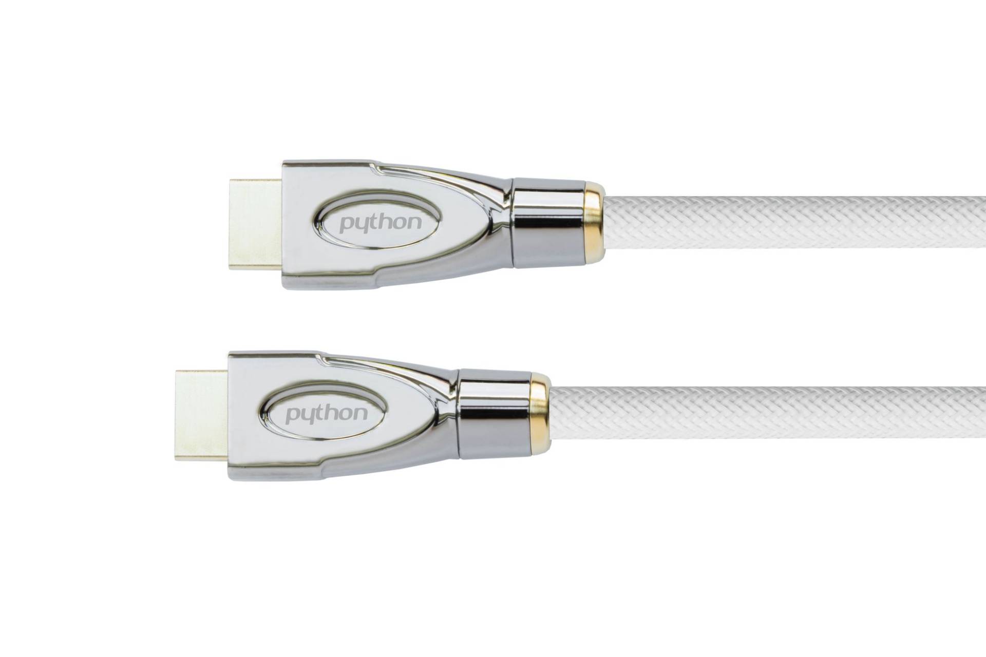 Anschlusskabel High-Speed-HDMI® mit Ethernet 4K2K/UHD, AKTIV, 24K, Nylongeflecht weiß, 15m von PYTHON