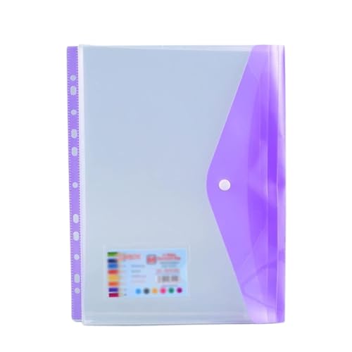 Folders File Organiser A4 Folders A4 ringbinder 2 Stück Kunststoff-Geldbörsen im A4-Format, bunte Umschlagtaschen for Dokumentendateien(Purple) von PZOFERLIN