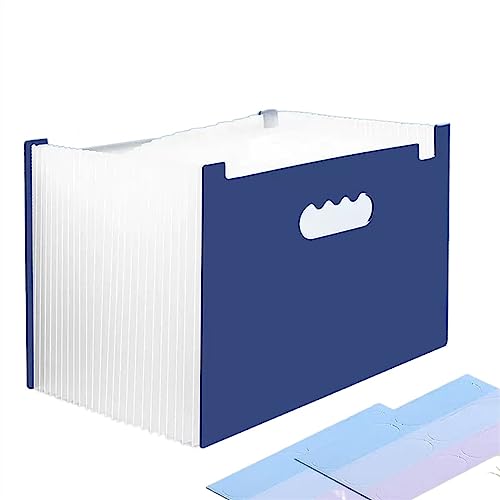 Folders File Organiser A4 Folders A4 ringbinder 25-lagiger Handordner, kann als vertikaler Desktop-Aufbewahrungsordner mit großer Kapazität verwendet werden(Dark Blue) von PZOFERLIN