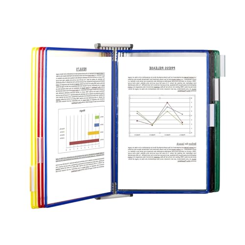 Wandhalterung Referenzsystem Schreibtisch Referenz 10 Fächer im Letter-Format, Flip-and-Find-Referenz-Display-Dokumentenhalter for die Aufbewahrung von A4-Dokumenten im Büro von PZOFERLIN