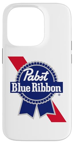 Hülle für iPhone 14 Pro Pabst Wappen und Band lizenziertes Logo von Pabst Blue Ribbon