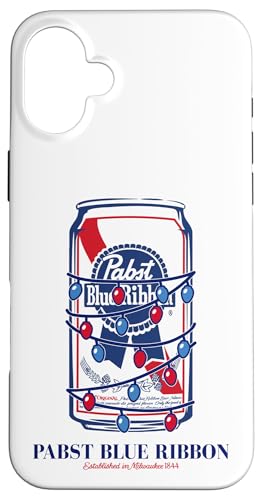 Hülle für iPhone 16 Plus Pabst verpackt in Weihnachtsbeleuchtung von Pabst Blue Ribbon