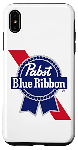 Hülle für iPhone XS Max Pabst Wappen und Band lizenziertes Logo von Pabst Blue Ribbon