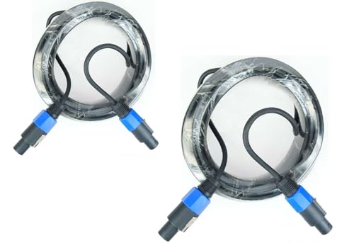 Paccs 2 x 15 m Lautsprecherkabel, Speakon Stecker 4 pol, PA Boxenkabel 2 x 1.5mm² von Paccs