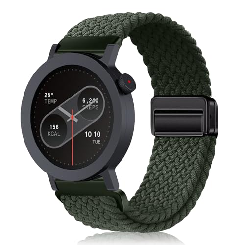 PaceBid Nylon Armband für CMF by Nothing Watch Pro 2, 22mm Damen Herren Geflochtenes Magnetisch Ersatzarmband, Elastisches Stoff Sport Ersatzarmband für CMF by Nothing Watch Pro 2 - Grün von PaceBid