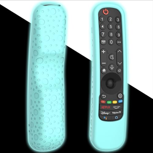 Schutzhülle für LG Magic Remote 2021–2024, Silikon-Schutzhülle für LG Smart TV-Fernbedienung MR24GN MR23GA MR22GA AN-MR21GA, leuchtet im Dunkeln, Blau von Packzprint