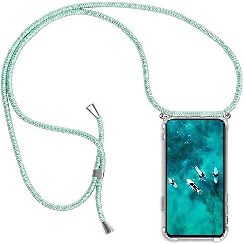 Paekear Handykette Handyhülle für Motorola Moto G22 / Moto E32s Hülle, Smartphone Necklace Hülle mit Band - Transparent Schutzhülle Stossfest - Schnur mit Case zum Umhängen in Grün von Paekear