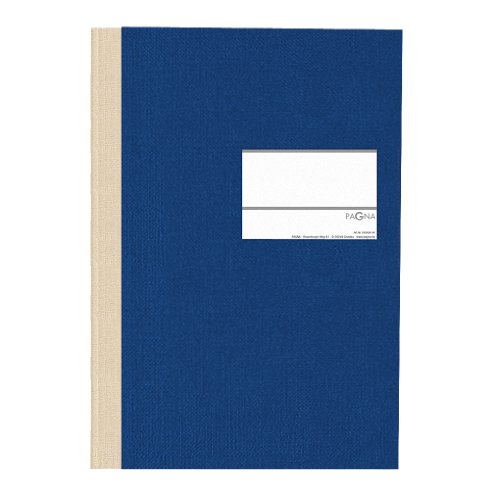 Pagna 14212-02 Geschäftsbuch PNA CLASSICA A4 Papiereinband mit Leinenstruktur, Geweberücken 96 Blatt, kariert, Farbe: blau (Packung mit 3) von Pagna