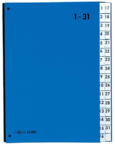 Pagna Pultordner Color (Pultmappe, 32 Fächer, 1-31) (blau | 3er Pack) von Pagna