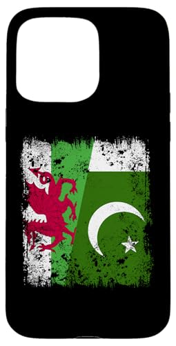 Wales Pakistan, halbe Flagge, walisisches pakistanisches Erbe Hülle für iPhone 15 Pro Max von Pakistan Flag Design Proud Pakistani Roots