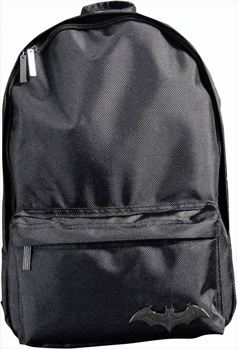 Batman Rucksack schwarz mit Batman-Metallabzeichen von Paladone