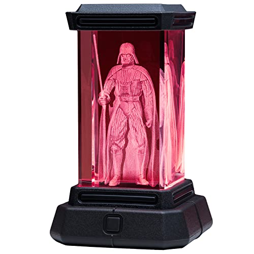 Paladone Darth Vader 3D Holografisches Glaslicht - Offiziell lizenziertes Star Wars Sammler-LED-Lampe, Star Wars Anakin Skywalker Merchandise-Geschenke & Schreibtischaccessoires von Paladone