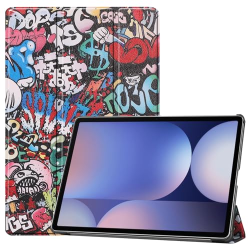 Palizufio Hülle für Samsung Galaxy Tab S10 Plus SM-X820 12.4",Schlank Leicht PU Leder Tasche Schutzhülle Flip Folio Dreifach Ständer Klapphülle Abdeckung mit Auto Wecken/Schlafen,Graffiti von Palizufio