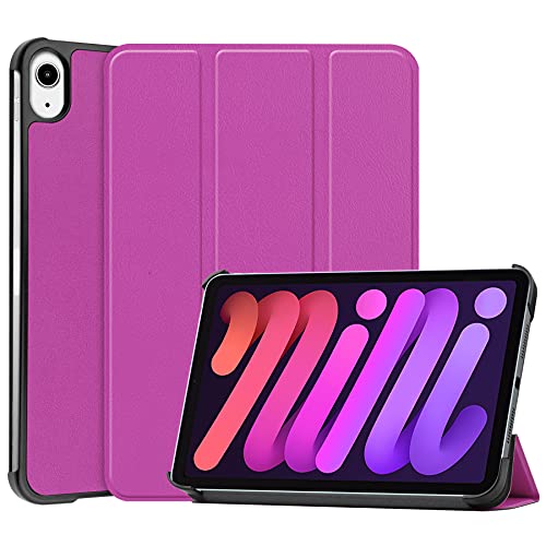 Palizufio Hülle für iPad Mini 7 8.3" 2024,Schlank Leicht PU Leder Tasche Schutzhülle Flip Folio Dreifach Ständer Klapphülle Abdeckung mit Auto Wecken/Schlafen,Lila von Palizufio