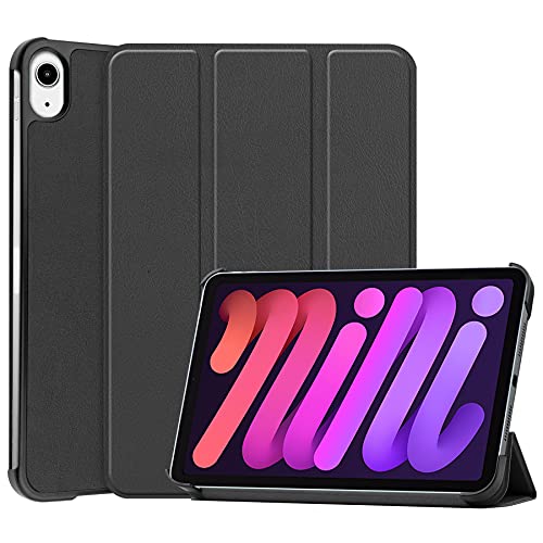 Palizufio Hülle für iPad Mini 7 8.3" 2024,Schlank Leicht PU Leder Tasche Schutzhülle Flip Folio Dreifach Ständer Klapphülle Abdeckung mit Auto Wecken/Schlafen,Schwarz von Palizufio