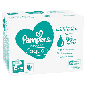 Pampers® Feuchttücher aqua Harmonie™ 1-lagig weiß, 720 St. von Pampers®